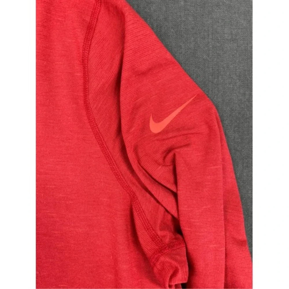 Nike‎ Houston Texans Quarter Zip Pullover Long Sleeve T Shirt Mens 2XL Red NFL